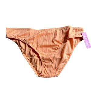 NWT! Juniors' Ninety-Nine° Orange High Leg V-Waist Cheeky Bikini Bottoms Sz XXL